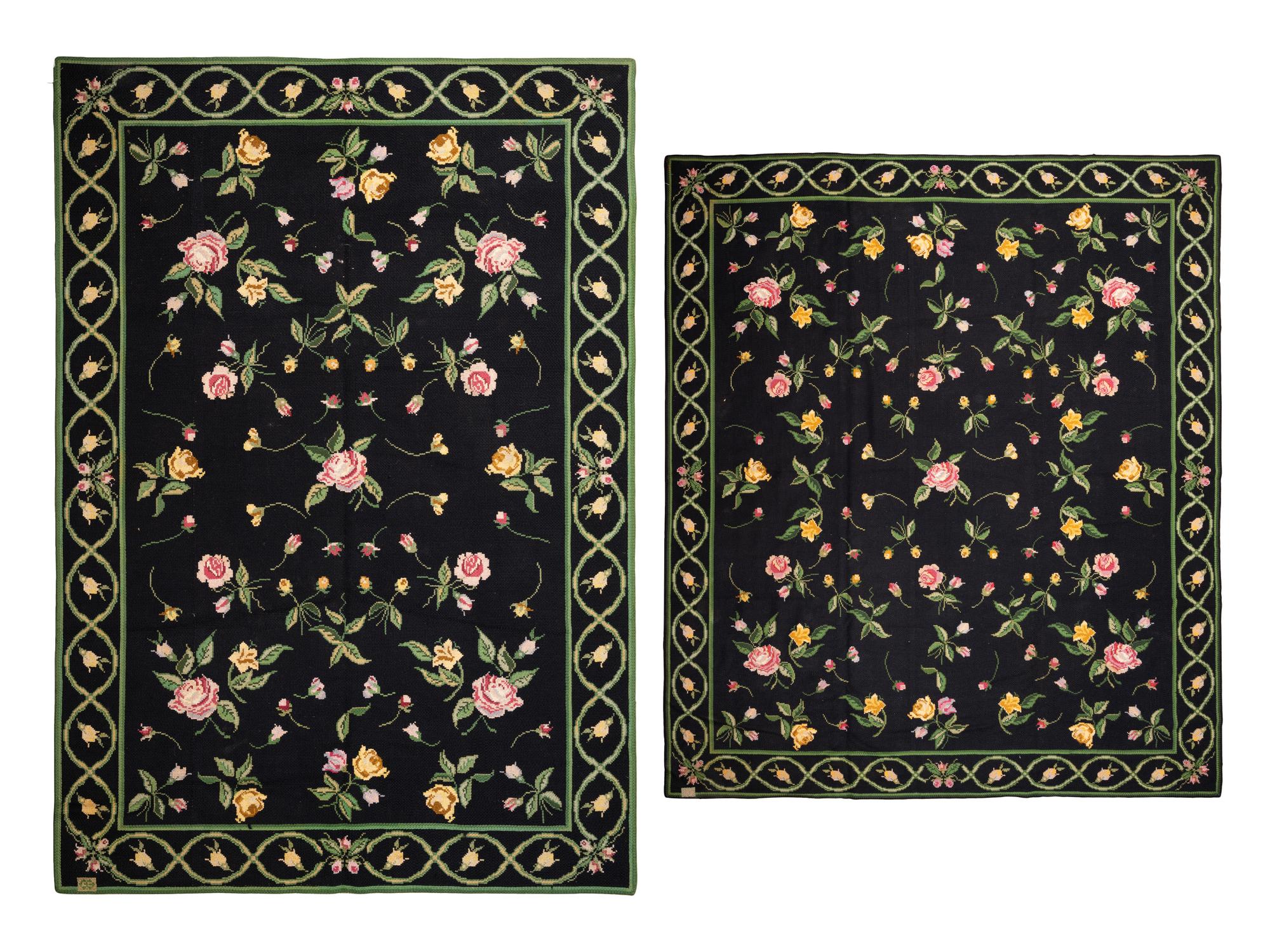 Two Needlepoint Rugs