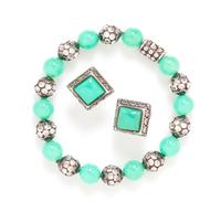 A Collection of Sterling Silver and Dyed Chalcedony Jewelry, John Hardy, 23.40 dwts.