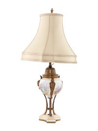 A Sevres Style Porcelain and Gilt Bronze Urn Lamp