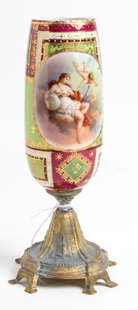 A Gilt Metal Mounted Vienna Porcelain Vase Height 8 inches. — EARLY 20TH CENTURY