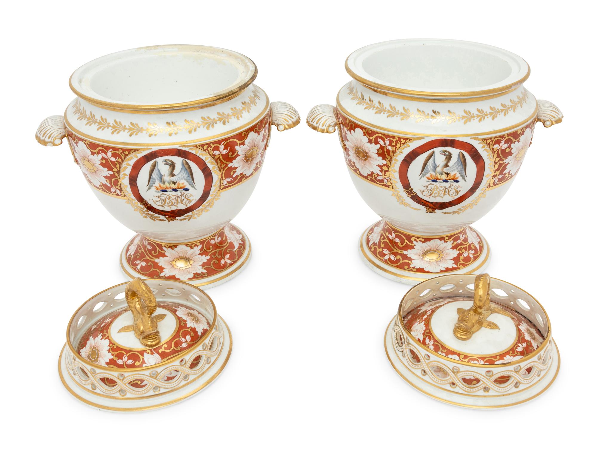A Pair of Chamberlain Worcester Porcelain Fruit Coolers