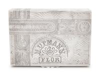 A Russian Silver Trompe l'Oeil Cigar Box