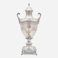 A George III sterling silver hot water urn Charles Wright, London, 1774