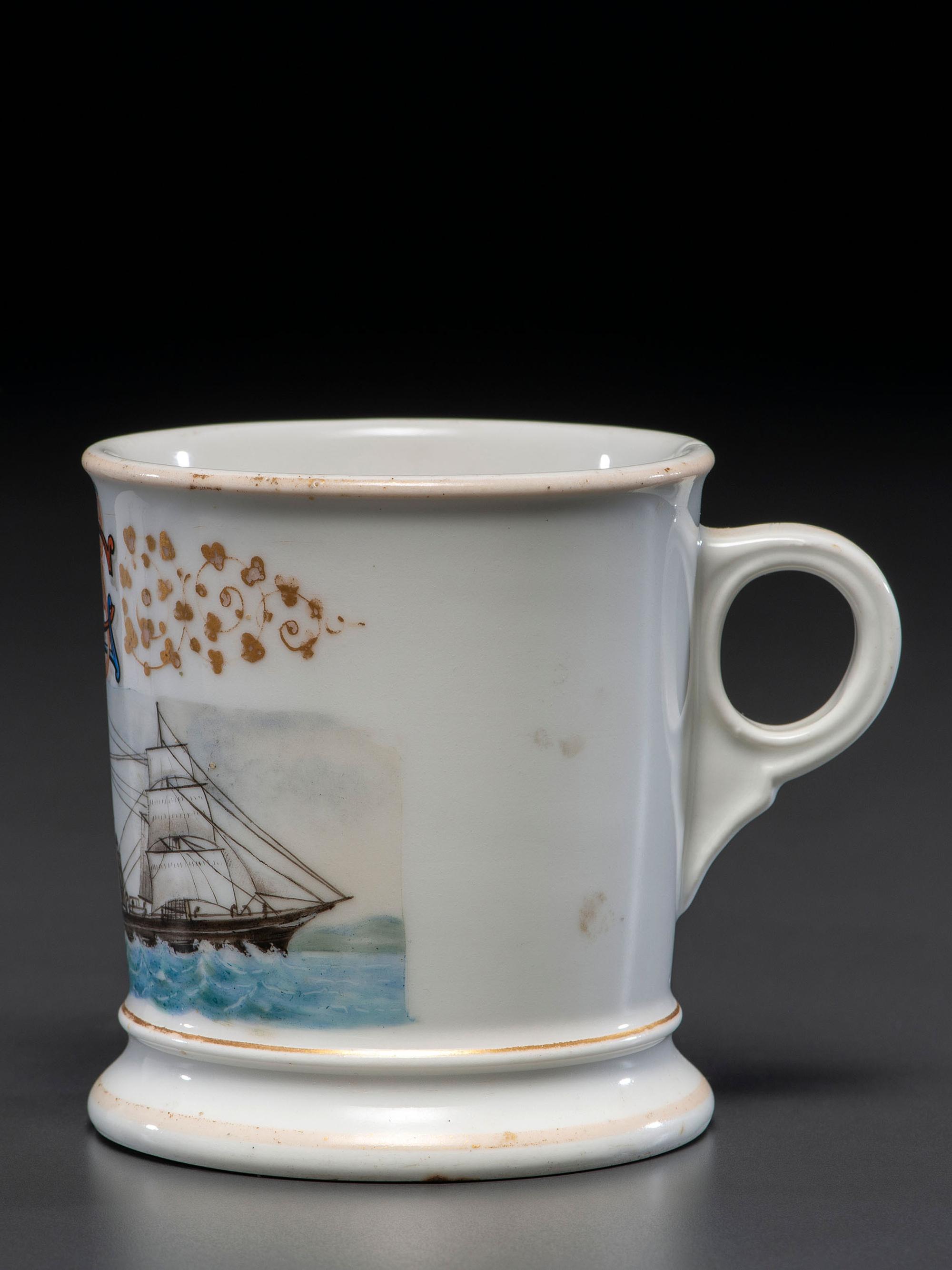 A Ship Captain's Porcelain Occupational Shaving Mug