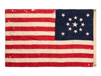 [FLAGS]. 13-star American flag with medallion pattern. Ca late 19th-early 20th century.