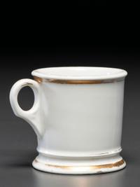 A Railroad Detective's Porcelain Occupational Shaving Mug Belonging to Joshua Gray