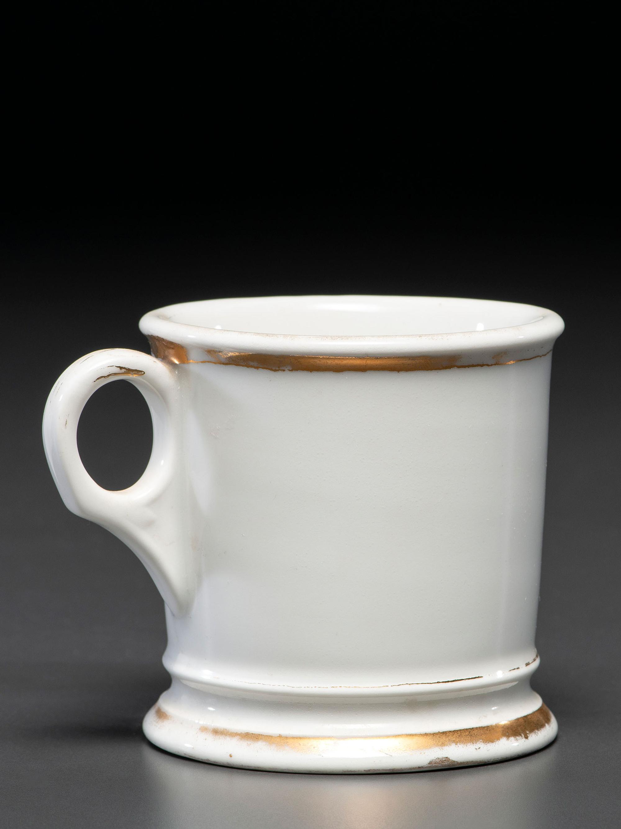 A Railroad Detective's Porcelain Occupational Shaving Mug Belonging to Joshua Gray