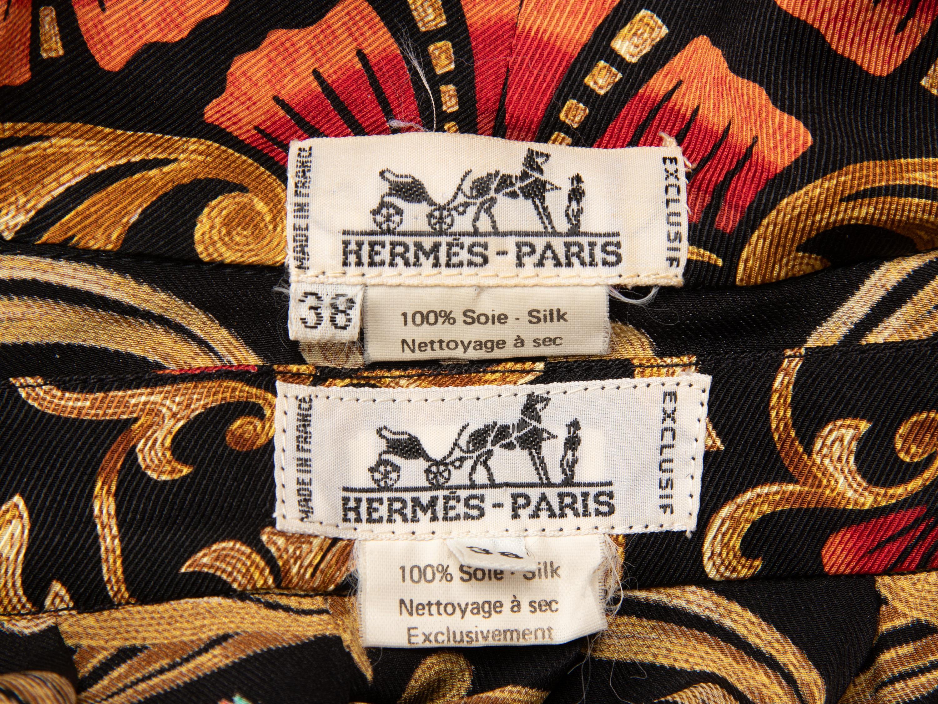 Hermès, Printed Silk Twill Skirt Ensemble