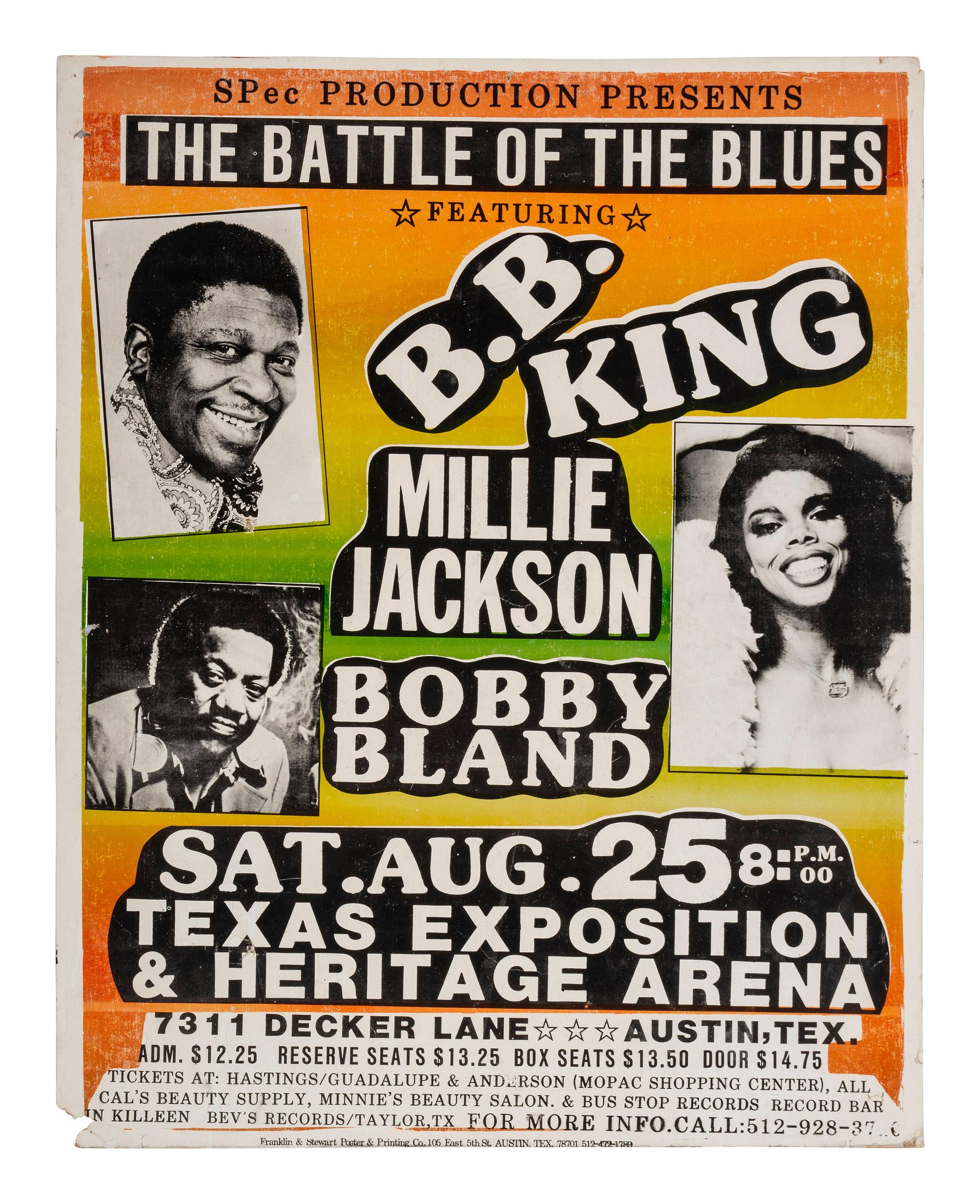 [AFRICAN AMERICANA - MUSIC]. A group of 2 posters promoting shows headlined by B.B. King and Smokey Robinson. Ca 1980s.