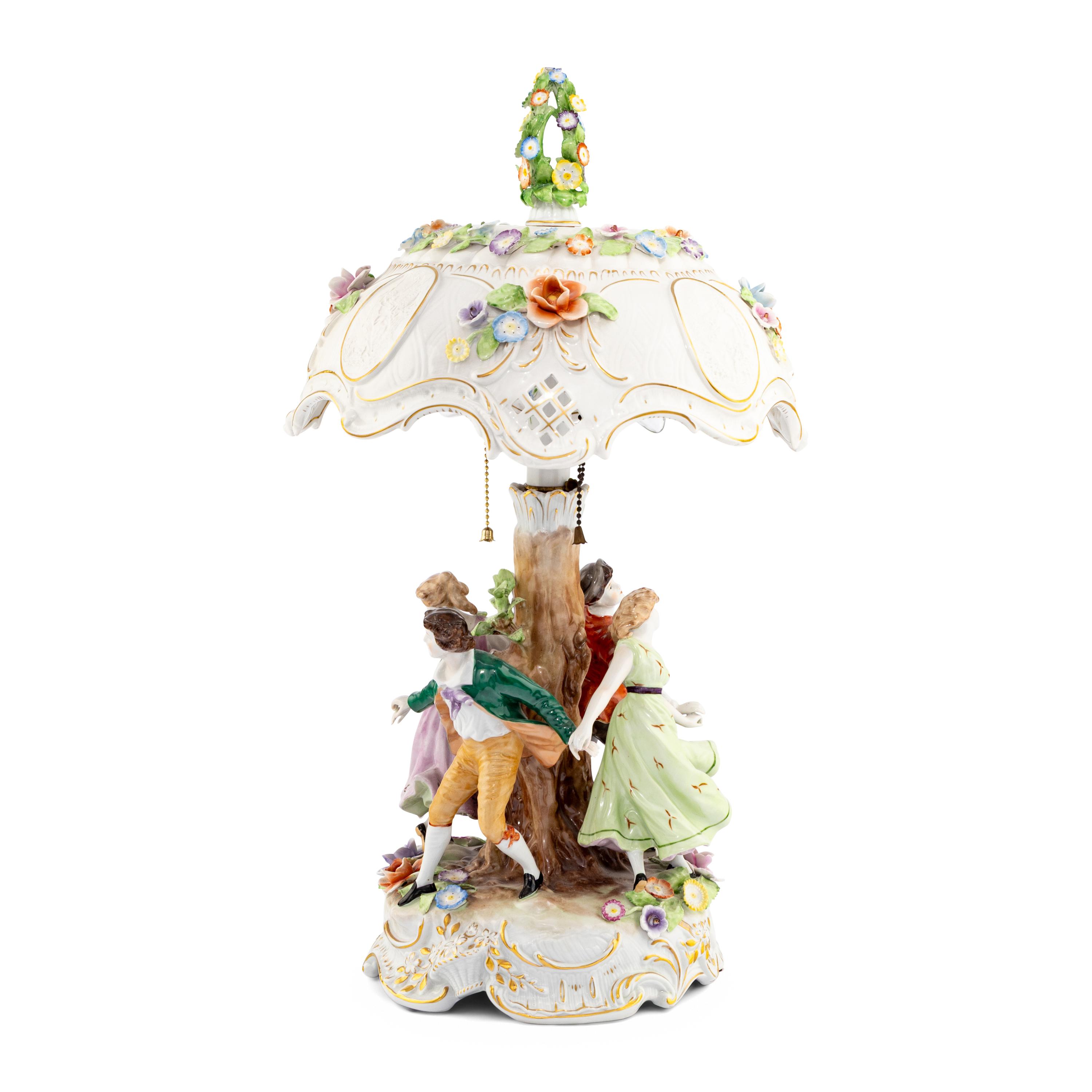 A German Porcelain Figural Table Lamp