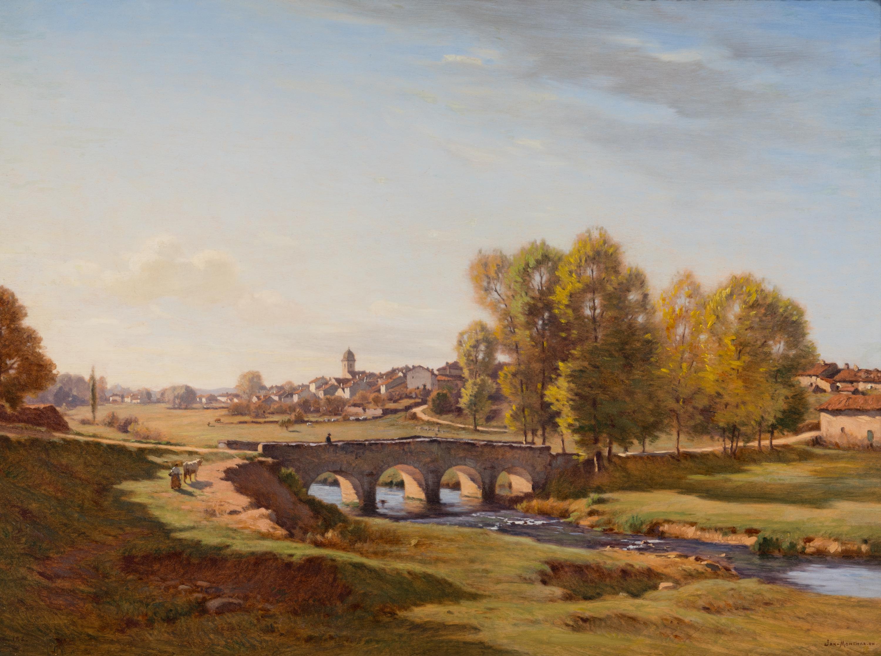 Jean Ferdinand Monchablon (French, 1855-1904) — Pont de la Saône à Monthureaux, Vosges