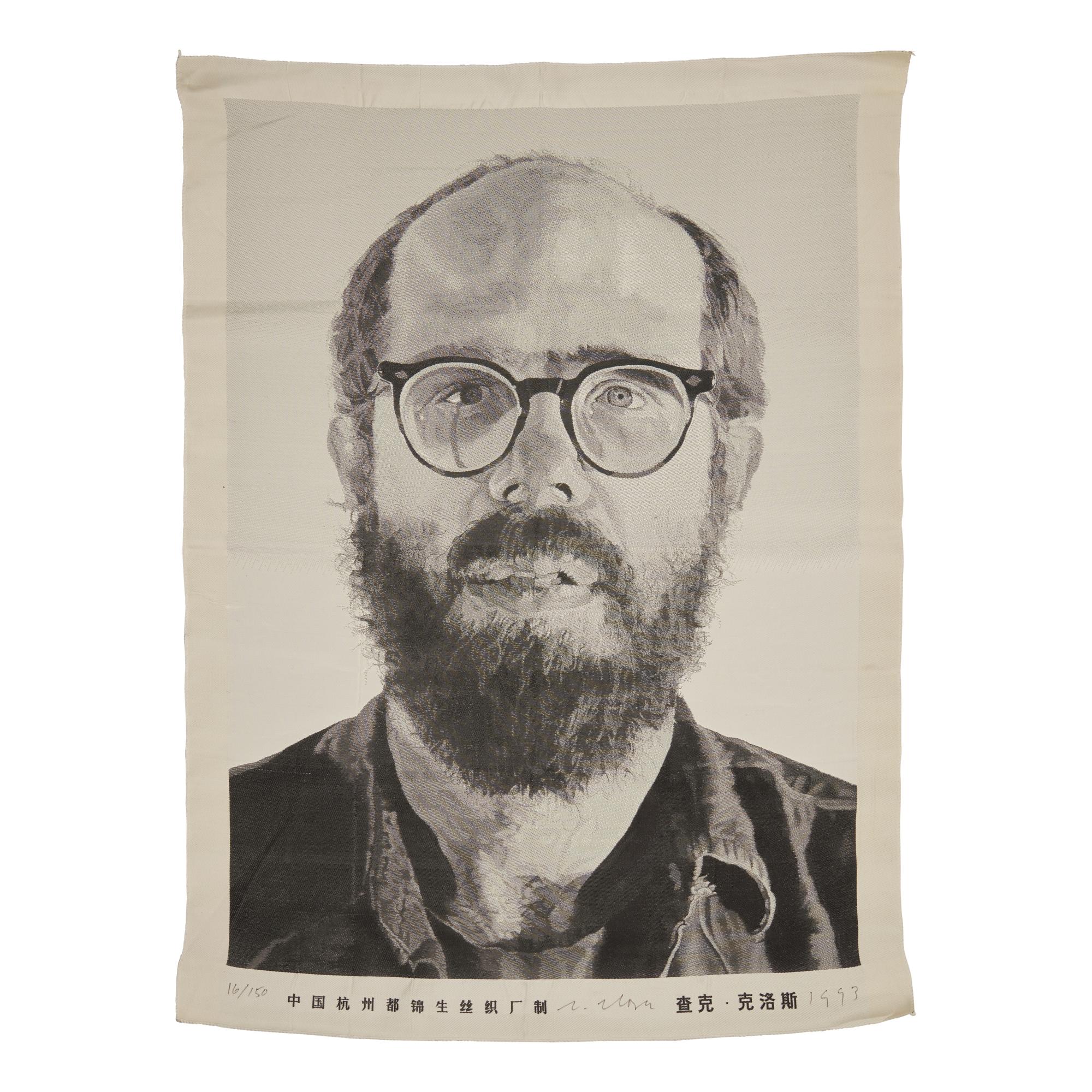 Chuck Close (American, 1940-2021) — Self-Portrait (tapestry), 1993