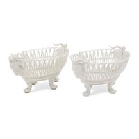 A Pair of Nymphenburg Blanc-de-Chine Porcelain Baskets