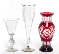 Three Glass Vases Height of tallest 8 1/2 inches. — 19TH/20TH CENTURY