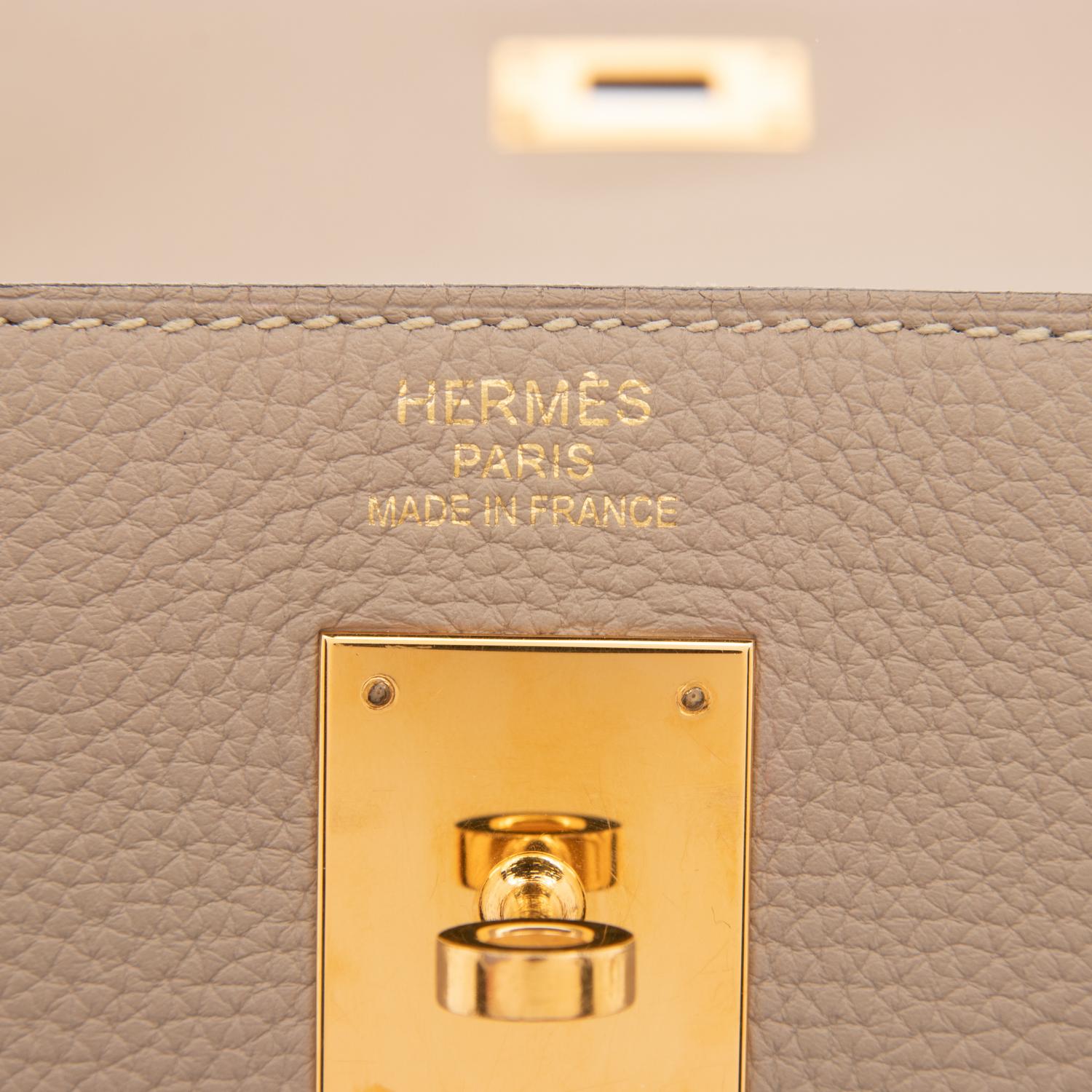 HERMÈS, KELLY 35 IN GRIS TOURTERELLE TOGO