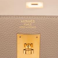 HERMÈS, KELLY 35 IN GRIS TOURTERELLE TOGO