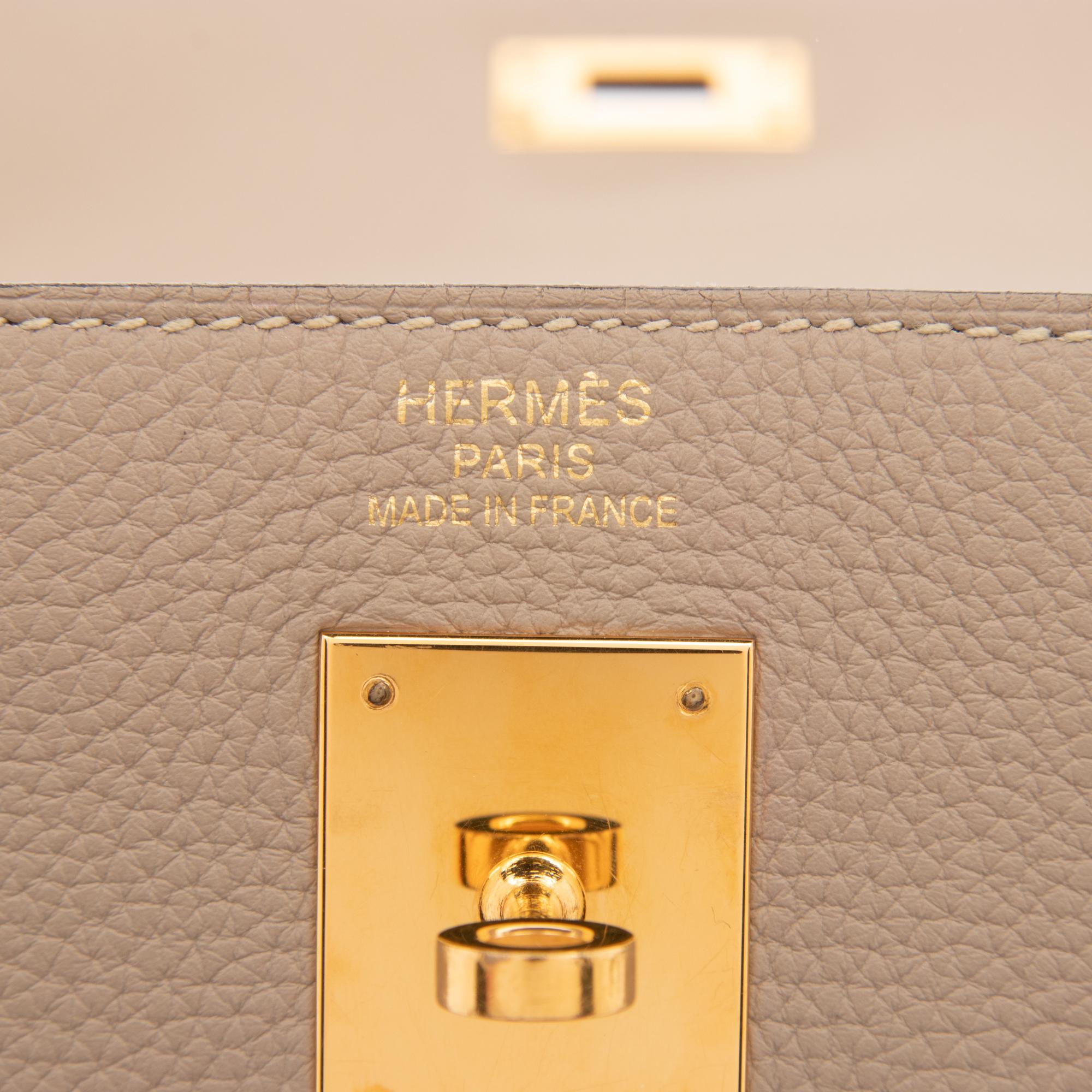 HERMÈS, KELLY 35 IN GRIS TOURTERELLE TOGO