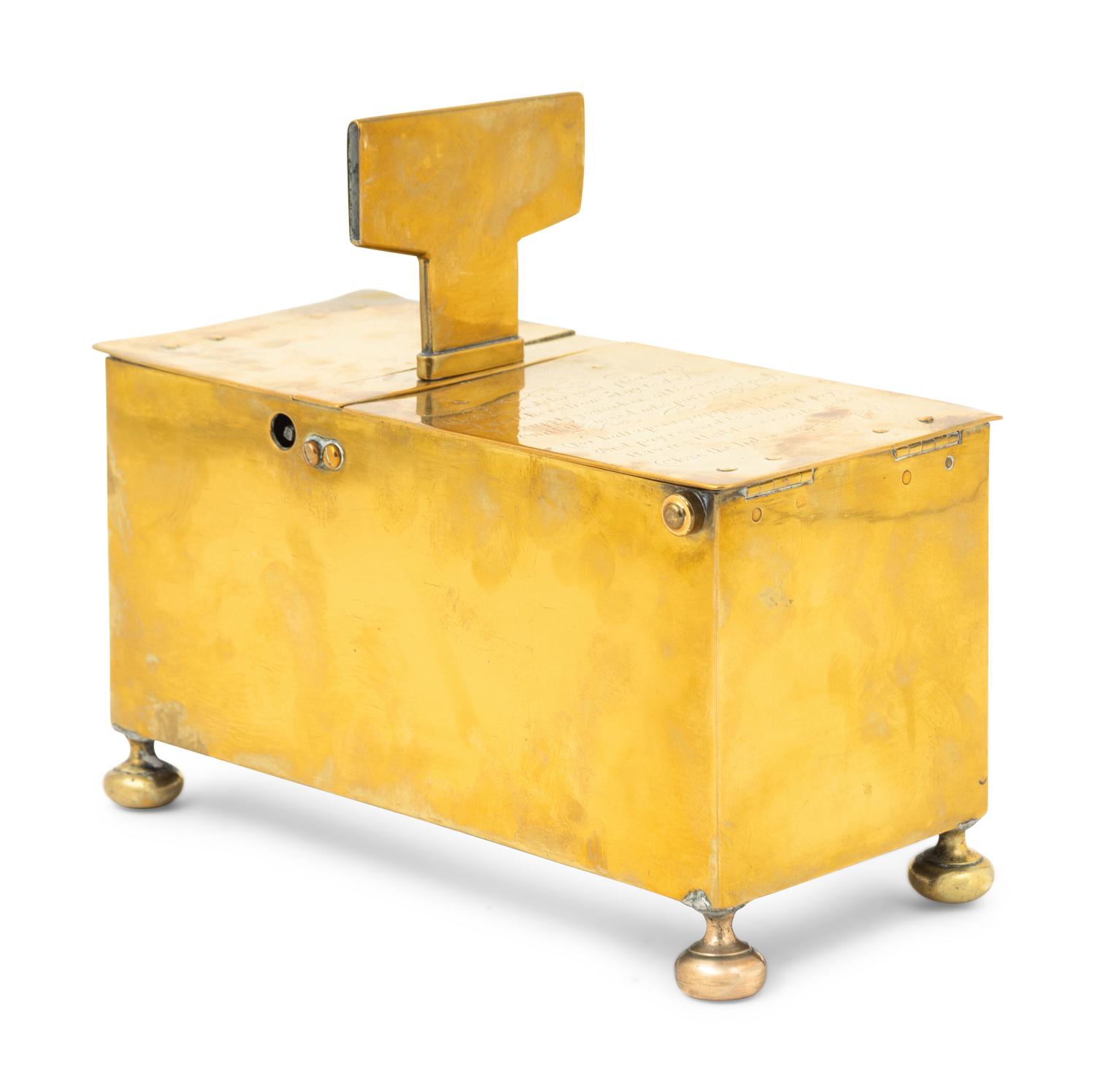 An English Brass "Honor" Tobacco Box