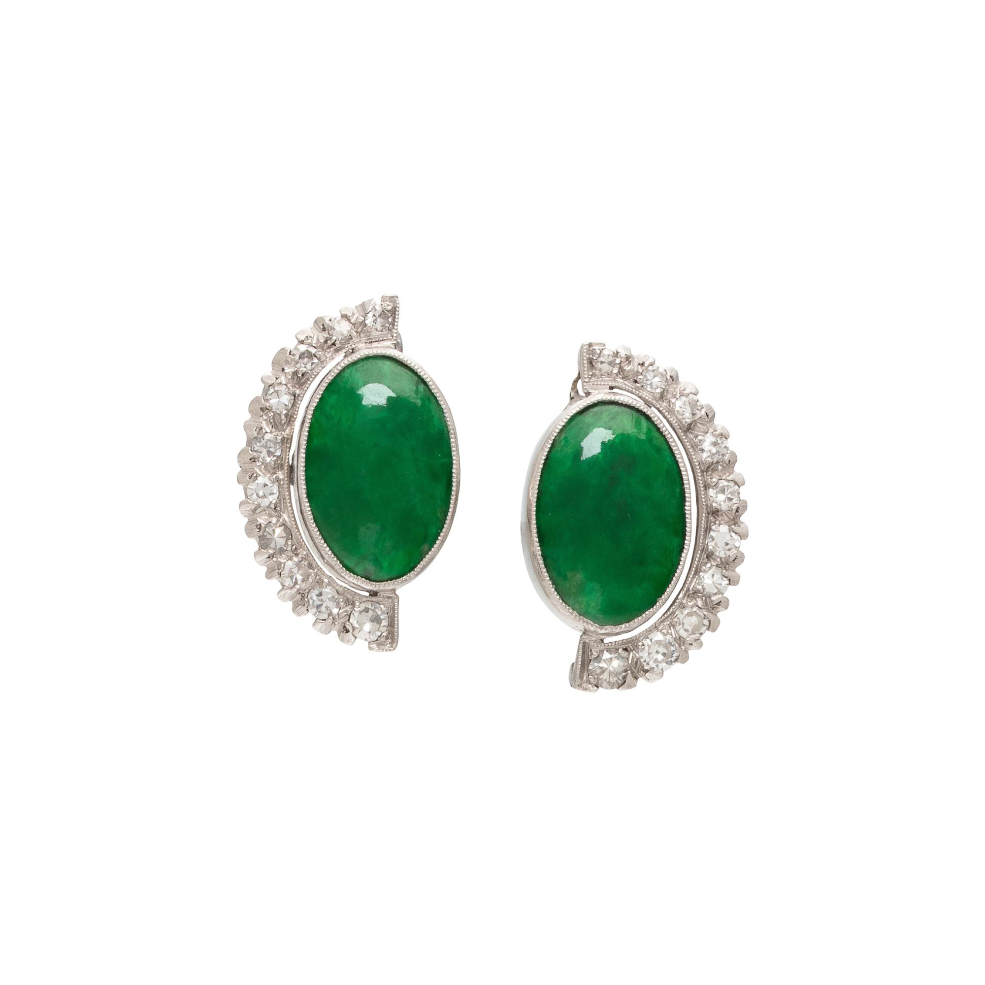 JADE AND DIAMOND EARRINGS