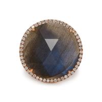 LABRADORITE AND DIAMOND RING
