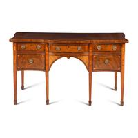 A George III Mahogany and Marquetry Serpentine Sideboard