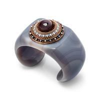 VERDURA, AGATE, GARNET AND ENAMEL CUFF BRACELET