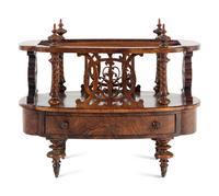 A Victorian Burl Walnut Canterbury