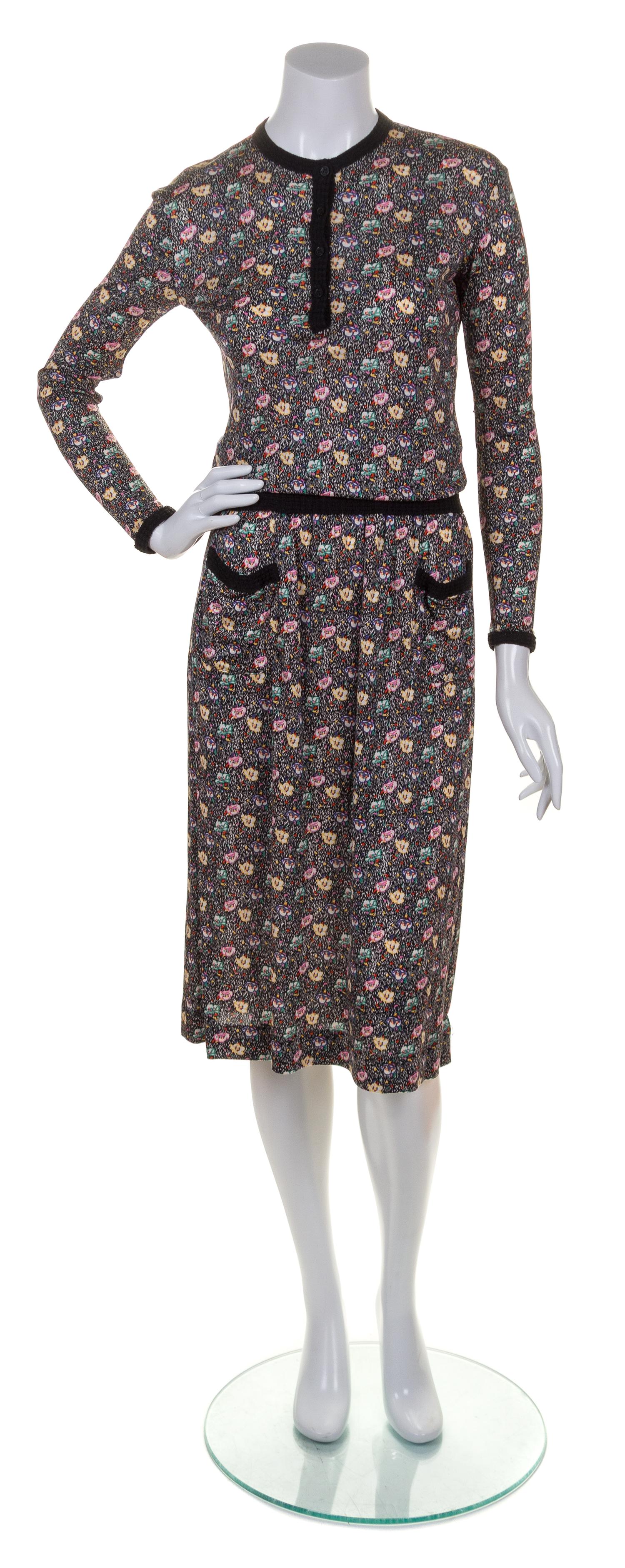 A Missoni Floral Silk Skirt Ensemble, Size 44.