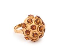 YELLOW GOLD AND CITRINE SPUTNIK RING