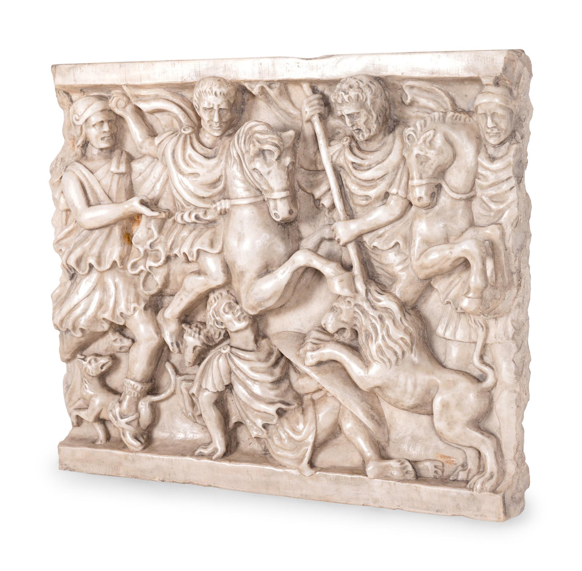 An Italian Marble Relief of a Battle Scene