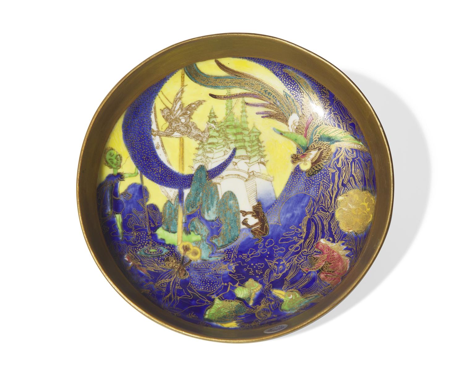 A Wedgwood Fairyland Lustreware 'Fairy Slide and White Pagodas' Malfrey Pot