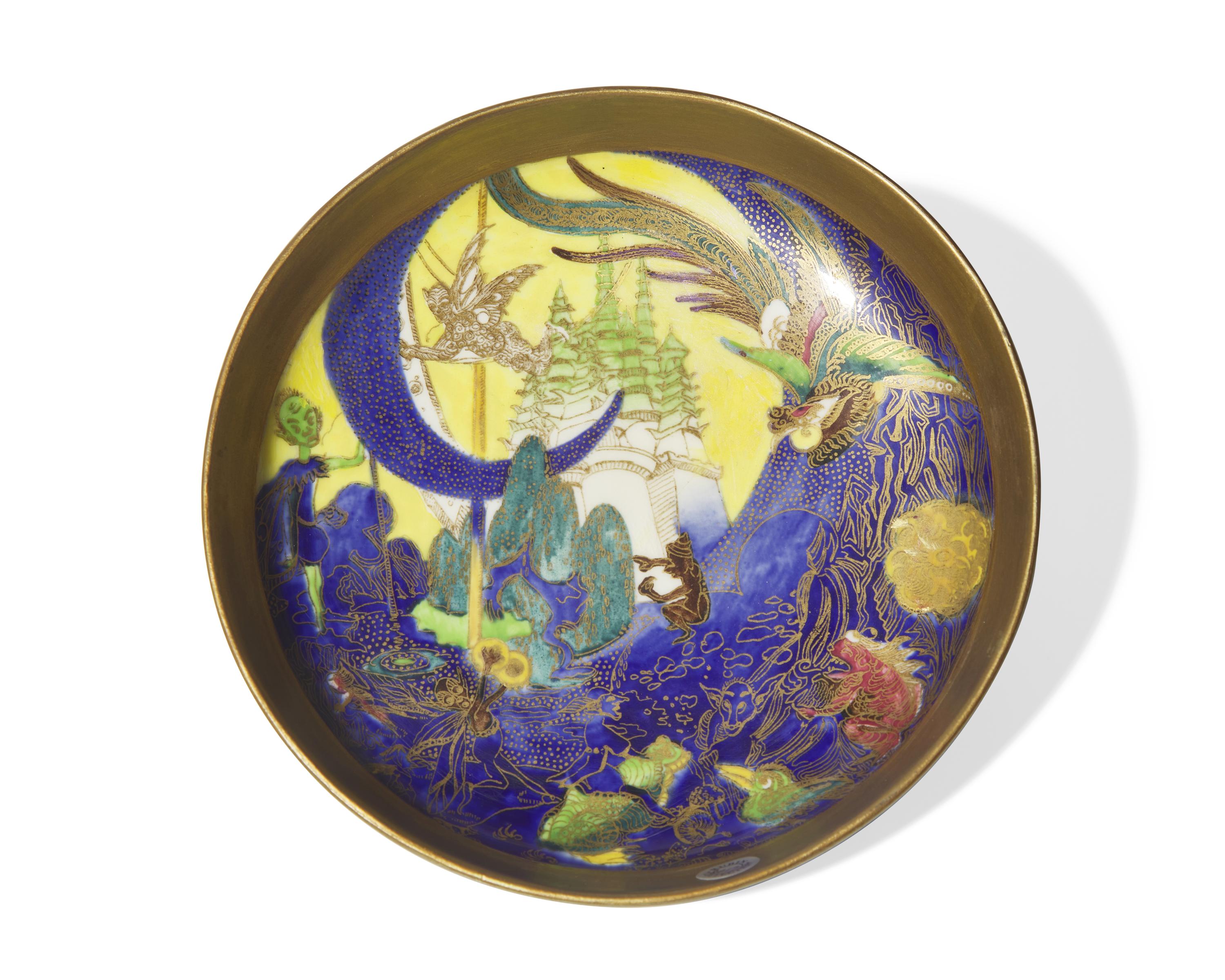 A Wedgwood Fairyland Lustreware 'Fairy Slide and White Pagodas' Malfrey Pot