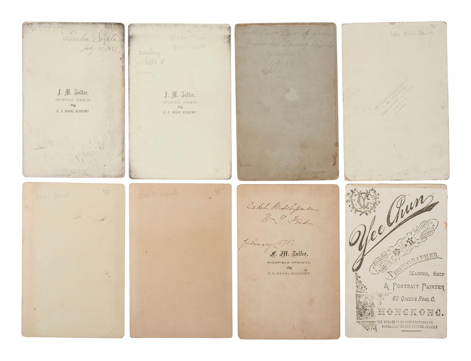 [EARLY PHOTOGRAPHY - NAVY]. A group of 17 CDVs and cabinet cards of sailors.