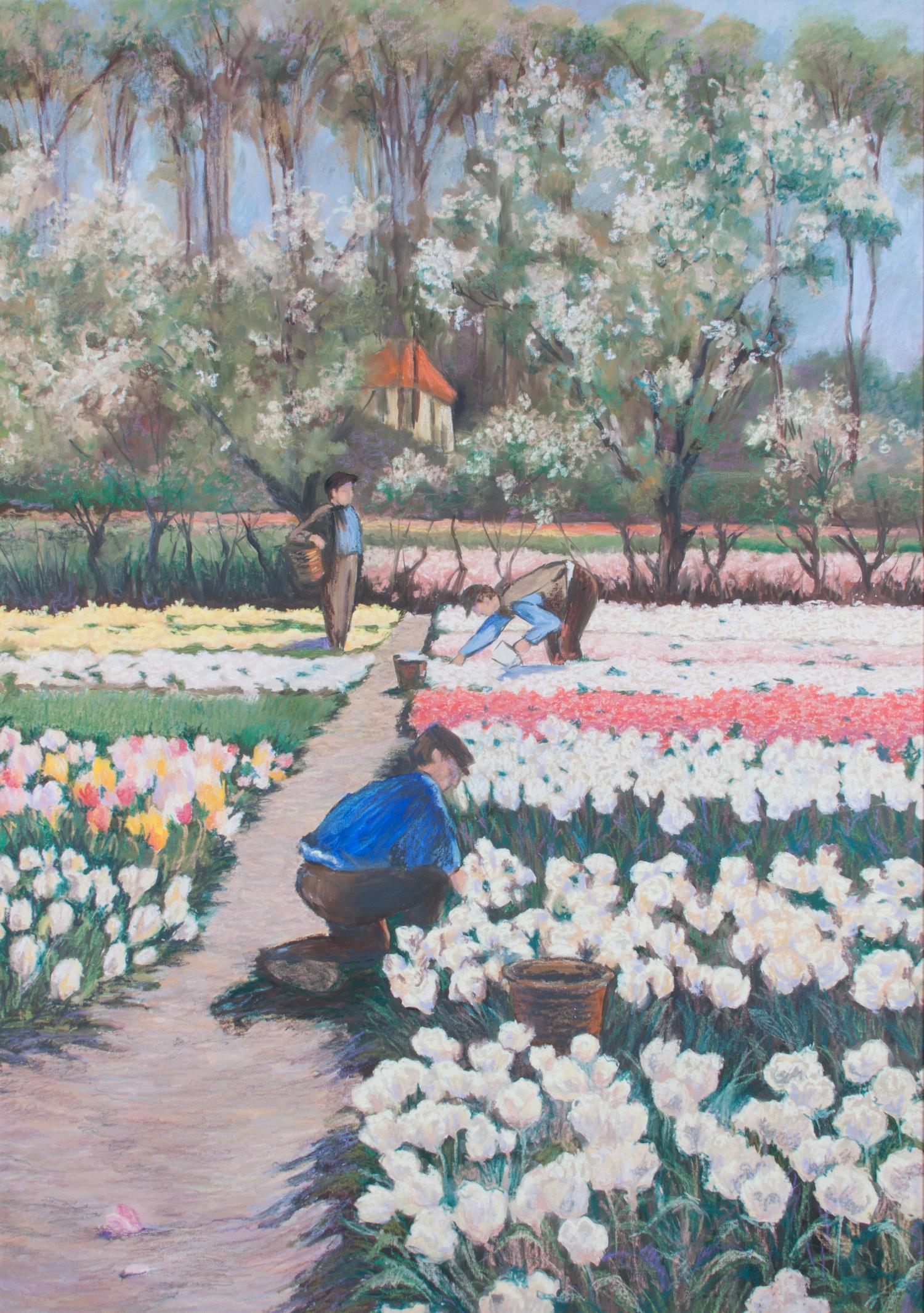 Artist Unknown, (20th century), Figures Tending the Tulips