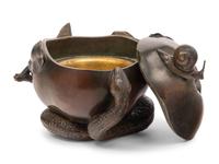 A French Art Nouveau 'Snail and Snake' Bronze Box