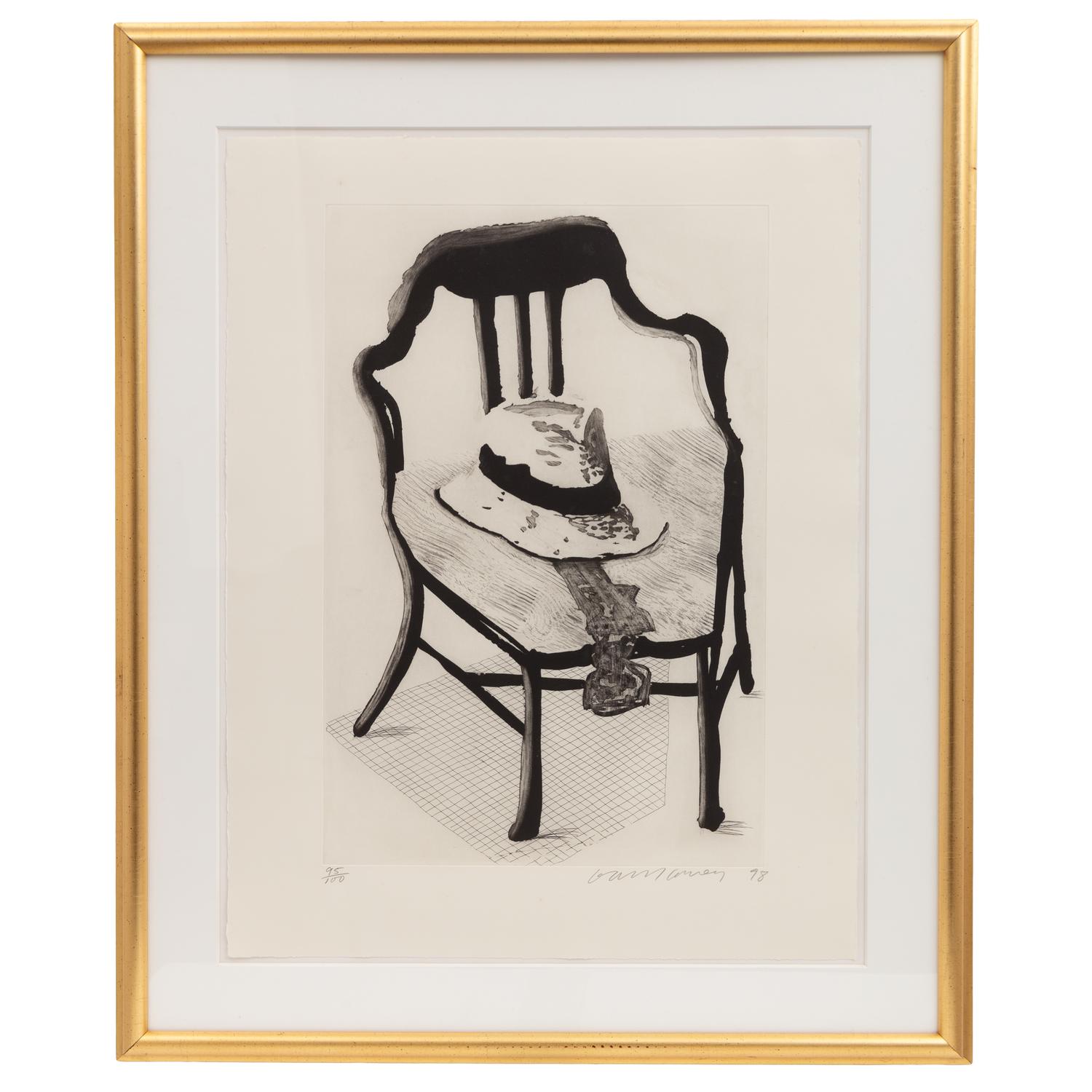 David Hockney (British, 1937–2026) — Panama Hat with a Bow Tie on a Chair (from The Geldzahler Portfolio ) , 1998