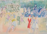 Jean Dufy (French, 1888-1964), Promenade Avenue Foch