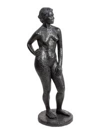 A Plaster Standing Nude Sculpture of a Woman