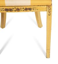 A Pair of Continental Yellow-Painted and Japanned Side Chairs
