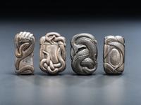 Four Silver Serpent Match Safes