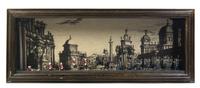 Three Shadow Box Dioramas, Height 13 x width 33 x depth 5 inches.