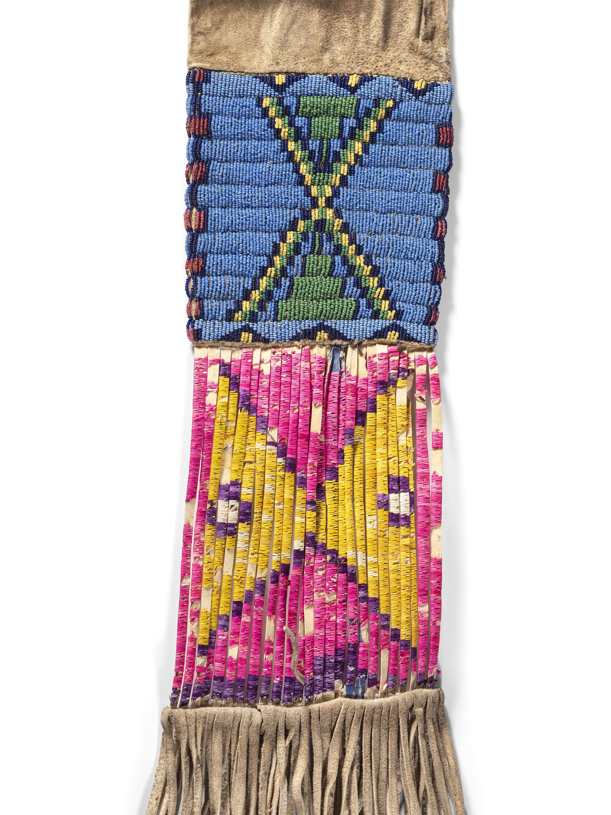 Sioux Beaded and Quilled Tobacco Bag