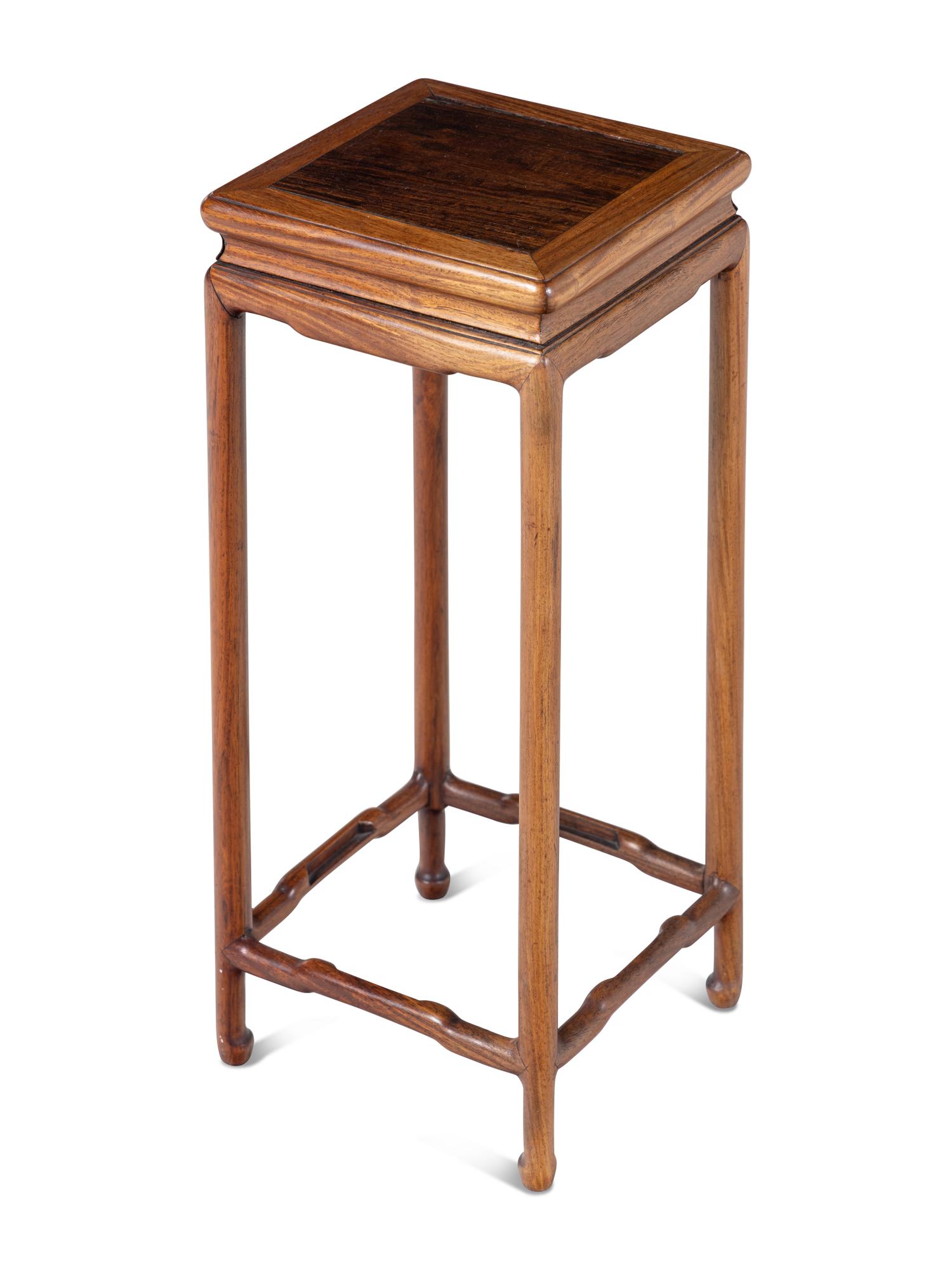 A Pair of Chinese Huagnhuali and Mixed-Wood Square Side Stands