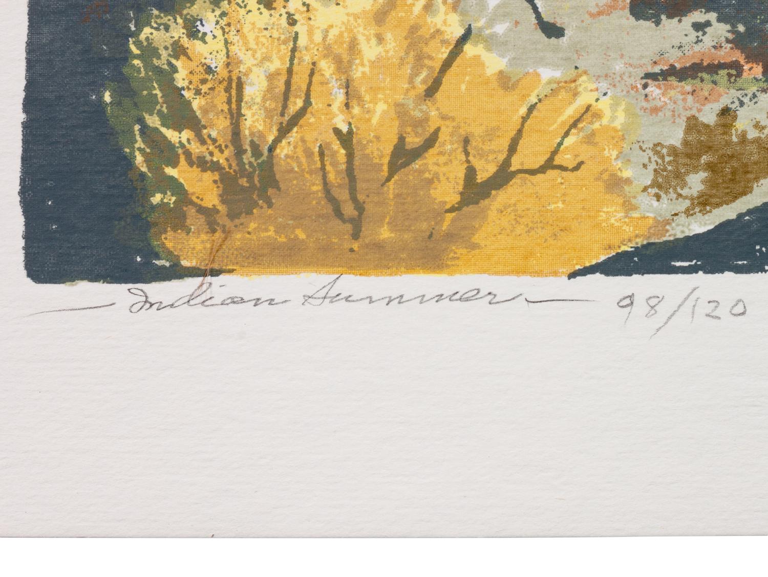Four Works: A Santa Fe Church, edition 16/120; Atalaya Hill , edition 1/122; Indian Summer , edition 98/120; The Yellow Field , edition 120/120