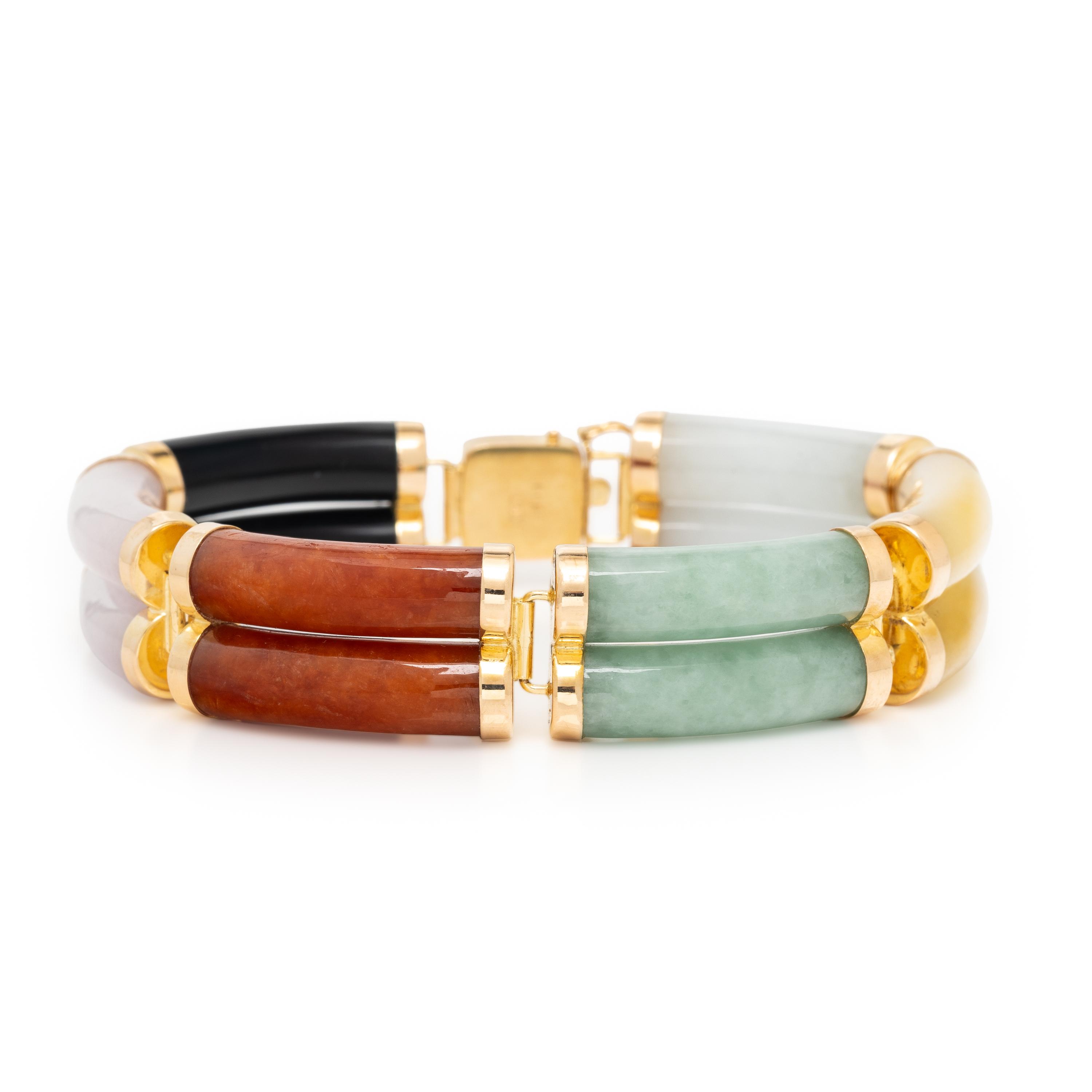 Collection of Yellow Gold and Multigem Bracelets