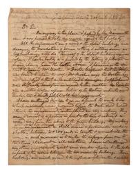 [KENTUCKY - MAMMOTH CAVE]. UNDERWOOD, Joseph Rogers (1791-1876). Autograph letter signed ("J.R. Underwood") to George C. Gwathmey. Tompkinsville, KY, 23 April 1849. 6 pages, 8vo, toned, integral leaf.