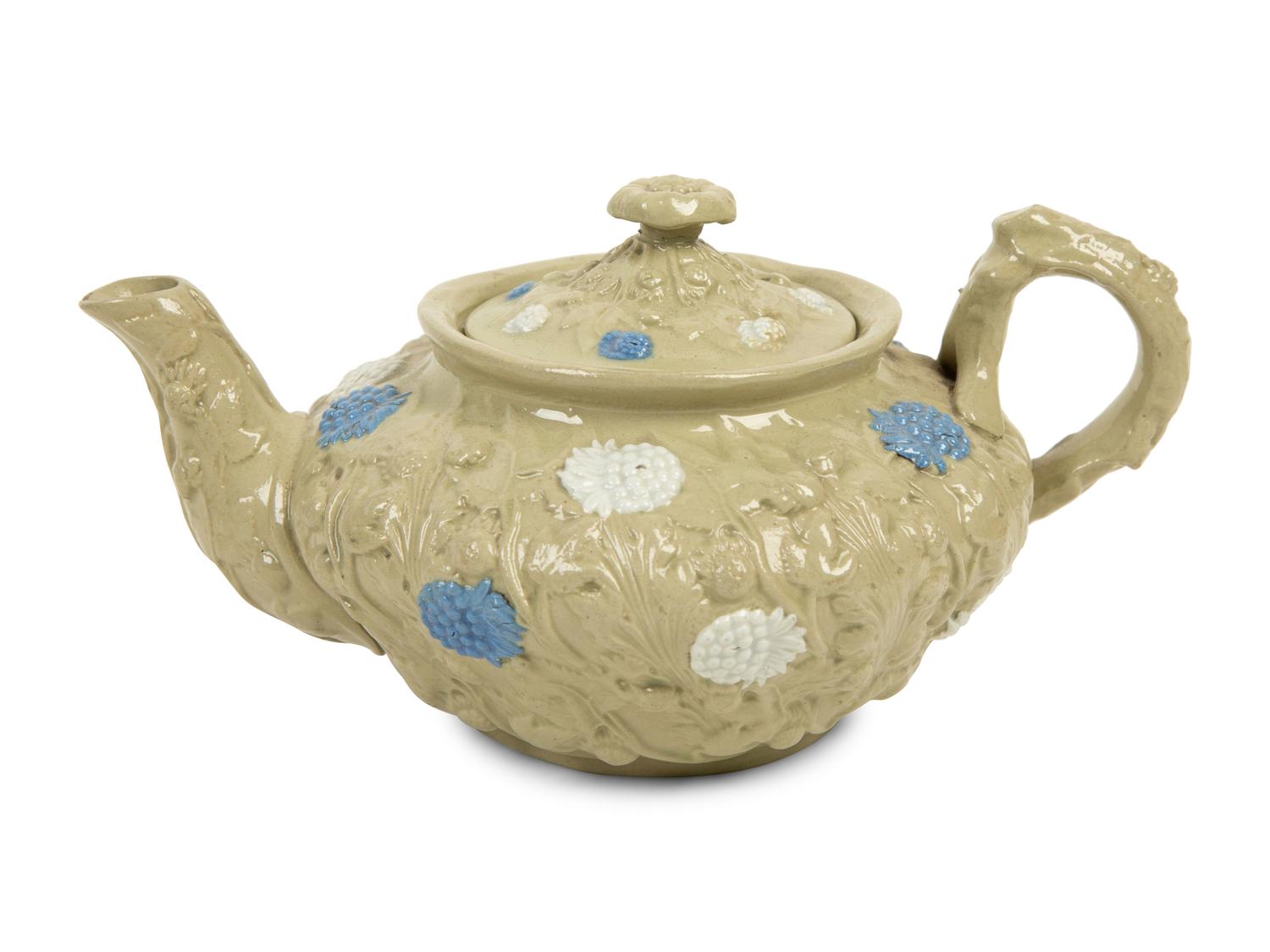 A Collection of Seven English Salt Glazed Relief Form Articles — 19TH/20TH CENTURY