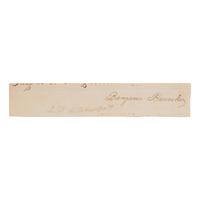 [African American]. Banneker, Benjamin (1731-1806). Clipped signature ("Benjamin Banneker") cut from a document, n.p., n.d.