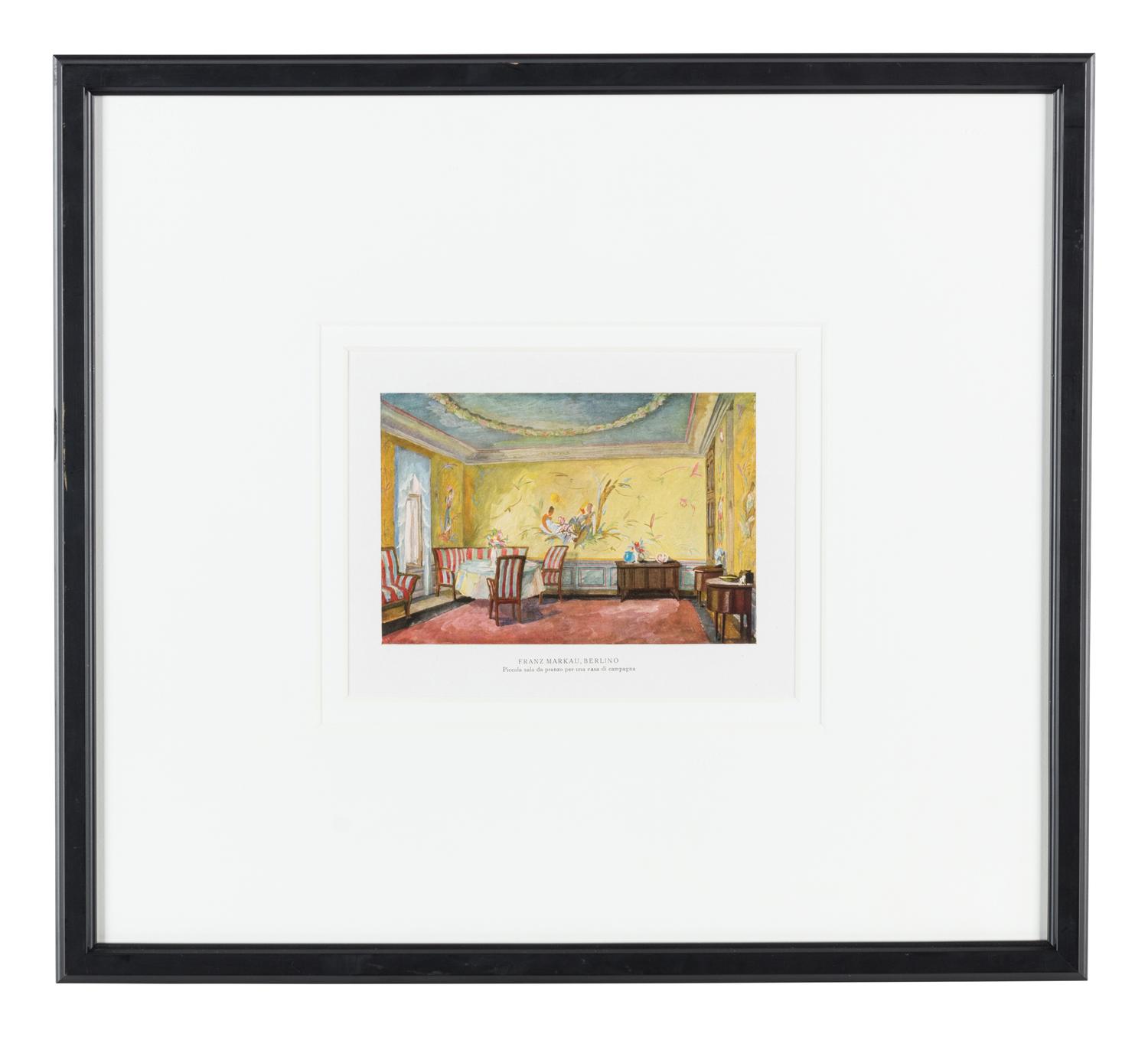 Eight Lithographs Depicting Interiors — 20TH CENTURY