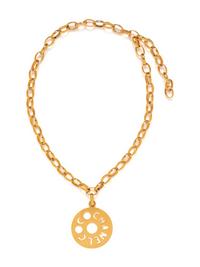 Chanel Gold-Tone Medallion Chain Necklace